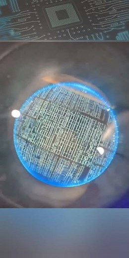 Examining the engineering marvel chip under a microscope #Technology #chip #latesttechnology