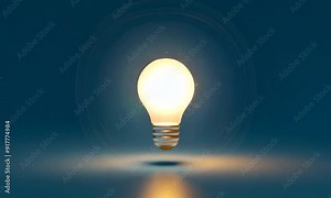 Floating Glowing Lightbulb Animation: Symbolizing Bright Ideas, Innovation, and Creativity – Ideal for Conceptual Projects, Inspirational Content, and Creative Presentations