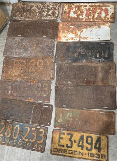 VERY OLD and RUSTY Real License Plates. Please Read the Description. Pre-1955 Different Sizes. Little If Any Original Paint. - Etsy