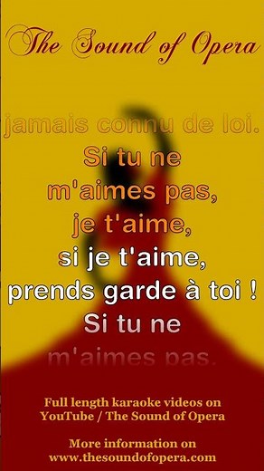 #Karaoke: Habanera - L'amour est un oiseau rebelle (#Carmen) | The Sound of Opera
