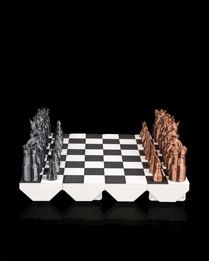 King’s Mind Chess Set – Gold & Silver Pieces With Foldable Portable Board - Etsy