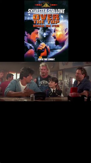 Over the Top cast and wrestling scene: Sylvester Stallone, Terry Funk, Rick Zumwalt