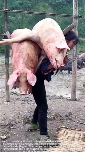 Wooden Tool Carries Two Pigs! 🐖