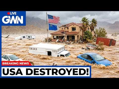 USA HIT by EXTREME WEATHER — Las Vegas FLOODS & California Homes Near COLLAPSE
