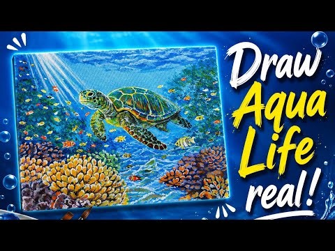 How to Paint Underwater Sea Life 🐢🌊 | Easy Acrylic Painting Tutorial for Beginners