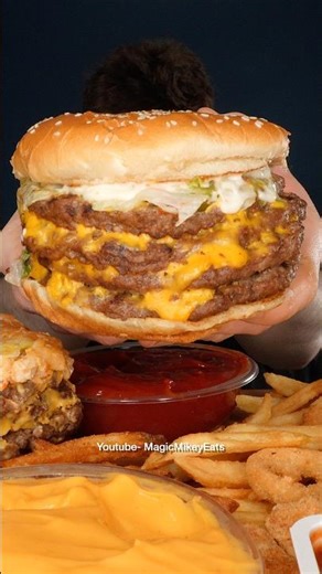 GIANT Burger King + Five Guys?! #asmr #mukbang