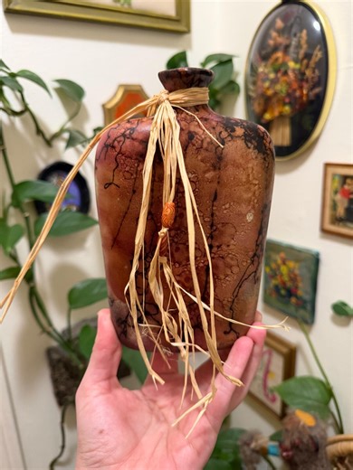 Navajo Handmade Horse Hair Pottery Vase Ceramic Signed by Artist Native American Art 4.5x7in Raffia Beads - Etsy