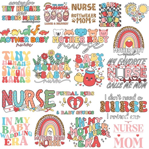 Nurse Mama SVG Bundle, Nurse Mother's Day Shirt Design, Onesie Baby Gift, (digital Download) - Etsy