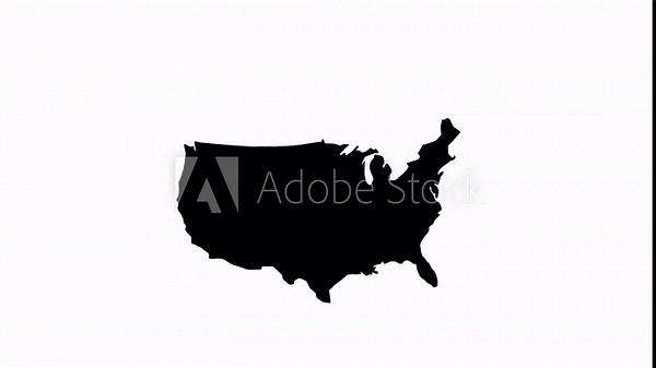 United States map icon animated video