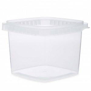 48 oz Clear PP Plastic Square Snap-Lock Containers - 2332T49-B
