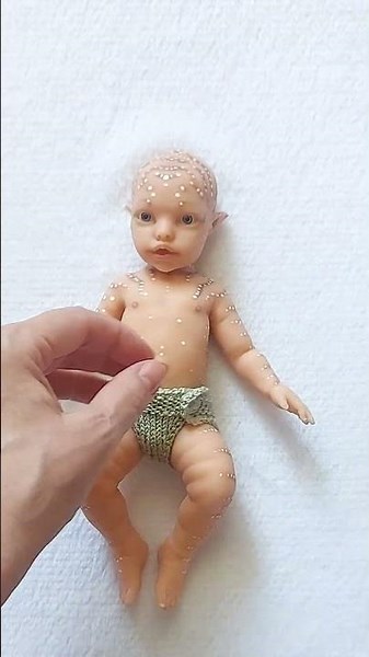 A Sage Green Summer Outfit for a Tiny Elven Baby 💚