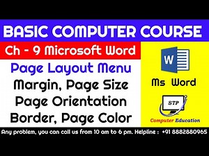 Ms word Chapter - 9 Page Layout, margin, Page Border, Size Complete Basic Computer Course in Hindi