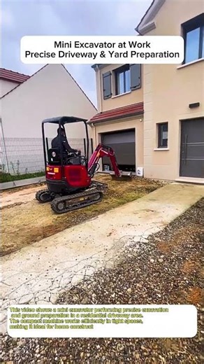 Mini Excavator at Work | Precise Driveway & Yard Preparation