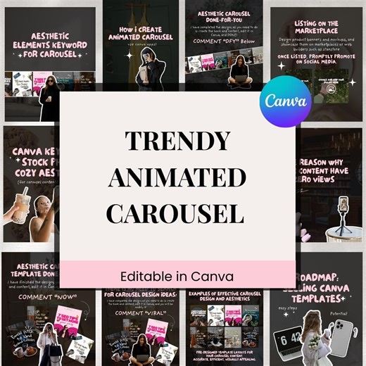 Trendy Animated Carousel Canva Templates - Etsy