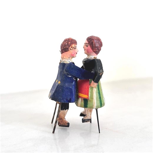 Antique 19th Century German Folk Art Miniature Erzgebirge Bristle Piano Dancing Dolls - Etsy