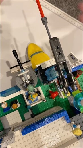 I built a LEGO survival raft | It has two turrets and a laser targeting system #legomoc #diy