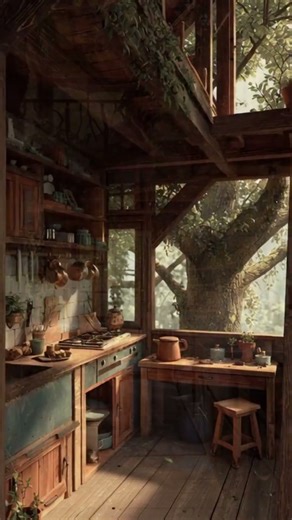 AMAZING...Treehouse Kitchen Obsessed #treehouse #treehousedesign #kitchendesign #naturekitchen