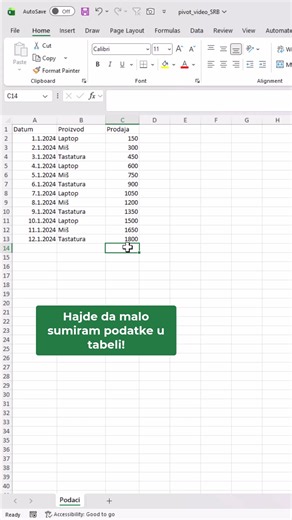 Kako brzo dobiti ključne brojeve uz Pivot Table i Total Row