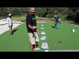 Putting Green Artificial Grass Installation With Fringe For Golf and Tennis Courts