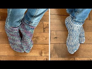 Ankle Socks With Double Cuff Top ~ Addi, Sentro, Circular Knitting