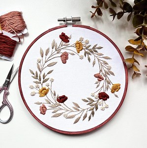 Dried Flower Wreath Embroidery Hoop: Finished Floral Wall Art - Etsy