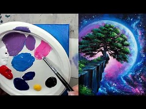 Glowing in the Moonlight - Acrylic | Painting Tutorial - Learn to paint from home