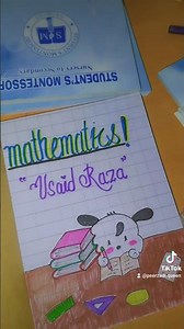 Math notebook front page designs for students #art #frontpage #drawing #mathcat #titleart#shortvideo