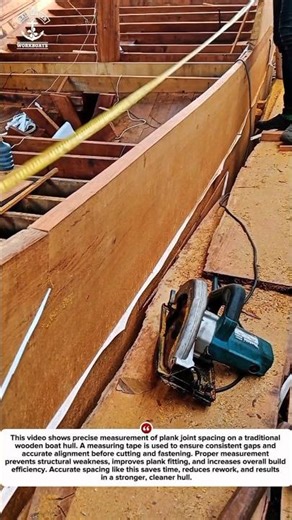 Measuring Plank Joint Spacing on a Wooden Boat Hull | Precision Boatbuilding