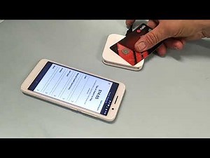 Using Square, mobile phone and contactless card reader in action