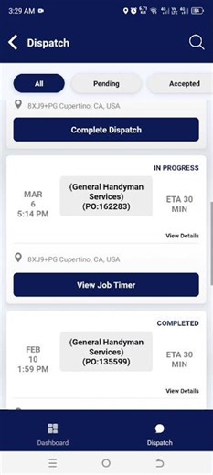 incoming job notification