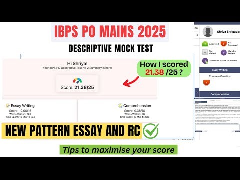 IBPS PO Mains 2025 Descriptive writing| How I scored 21.38/ 25 in Descriptive Mock #ibps #ibpspo