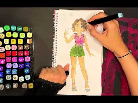 Satisfying Coloring with Markers ✨ Relaxing Art & Stencil Drawing 🎨