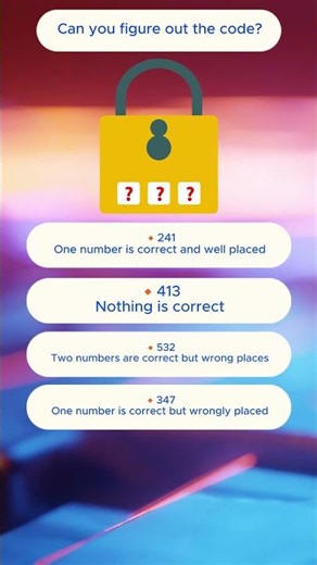 Can you figure out the code? 3-Digit Lock Puzzle