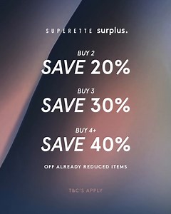 1.3K views | SUPERETTE SURPLUS SPEND & SAVE - STARTS NOW! ⁠ ⁠ Buy 2 get 20% off, buy 3 get 30% off, buy 4 get 40% off on Superette Surplus Sale product only. Online and in our @superette_surplus store (73 Barrys Point Road, Takapuna, Auckland). ⁠Ends Midnight Monday! Get in quick! ⁠ Shop sale online: https://bit.ly/3IgJxBh ⁠ #superettestore | Superette Store | Facebook
