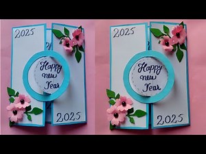 How To Make Simple And Beautiful Greeting Card / New Year Card Making Ideas /New Year Greeting Card