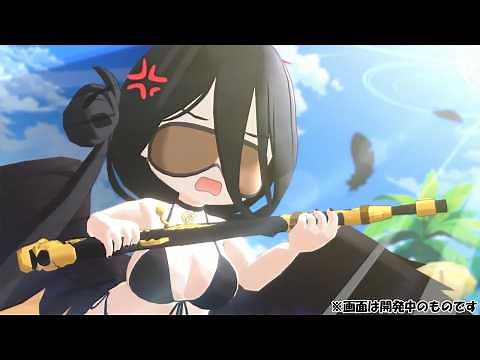 Blue Archive Hasumi swimsuit intro