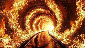 Download An Incredible Dynamic Fire Tunnel featuring Spiraling Flames and a captivating design for free