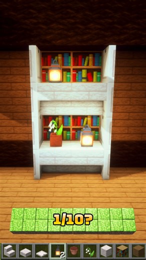 Minecraft: Librero moderno con detalles PRO 😍 #minecraft #minecraftshorts #biblioteca #shorts