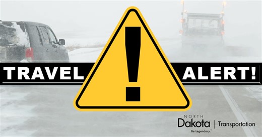 2.1K views · 25 reactions | A travel alert is in place for Cavalier County in northern ND due to blowing snow and reduced visibility. For the latest road conditions, visit travel.dot.nd.gov or download the ND Roads app. #KnowBeforeYouGo #NDRoads #ndwx | North Dakota Department of Transportation | Facebook