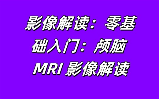 影像解读：零基础入门：颅脑 MRI 影像解读1.1 MRI 成像原理、常用技术及应用（私信UP领取完整视频 资料包）