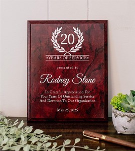 Marble Years of Service Plaque | Employee Recognition Wood Plaque | Custom Achievement Work Anniversary Appreciation Award - Etsy