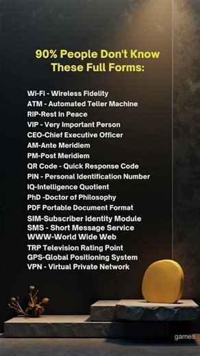 90% People Don’t Know These Full Forms | Everyday Terms You’ve Been Using Wrong! #information#shorts