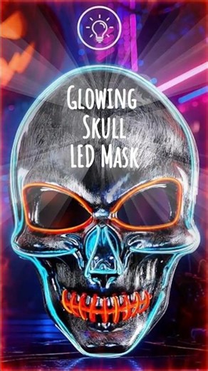Glowing Skull LED Mask: Ultimate Halloween Horror Glow-Up! 😱💀