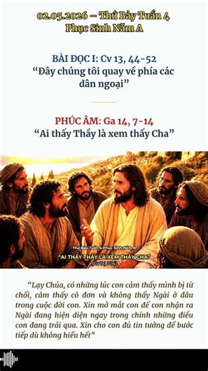 ⚡[02/05/2026] Tóm Tắt Lời Chúa hôm nay – Thứ Bảy Tuần 4 Phục Sinh Năm A | 1 Phút Lời Chúa Mỗi Ngày