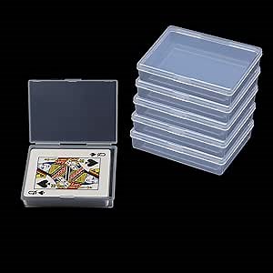 Playing Card Deck Cases 6pcs Plastic Empty Playing Card Box Holder Storage Case Organizer Snap Closed, Suitable for 3.5X2.5 inch Game Gard (NO Cards)