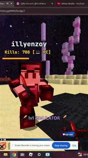 PVP with keystrokes #bloxdio #minecraft #bloxd