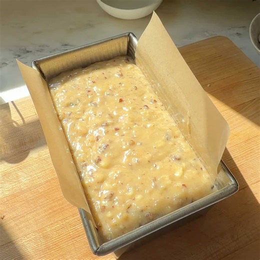The final steps to perfect butter pecan banana bread