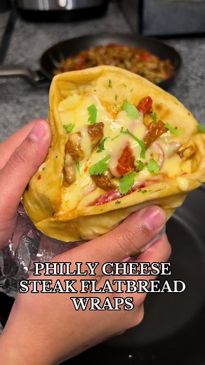 Delicious Philly Cheese Steak Flatbread Wraps Recipe