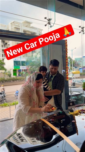 Bringing Home My New EV 🚗 Pooja Before First Drive 🙏#cardelivery #newcar #carpooja #navratri