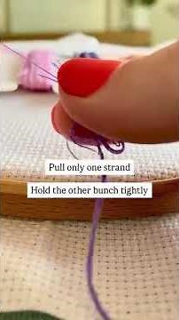 How to remove only 1 strand out of 6 on a skein | #caterpillarcrossstitch #crossstitching